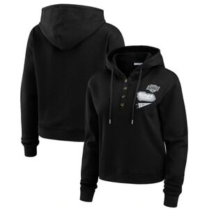 Women's LA KINGS NHL Black Waffle Knit Hoodie
